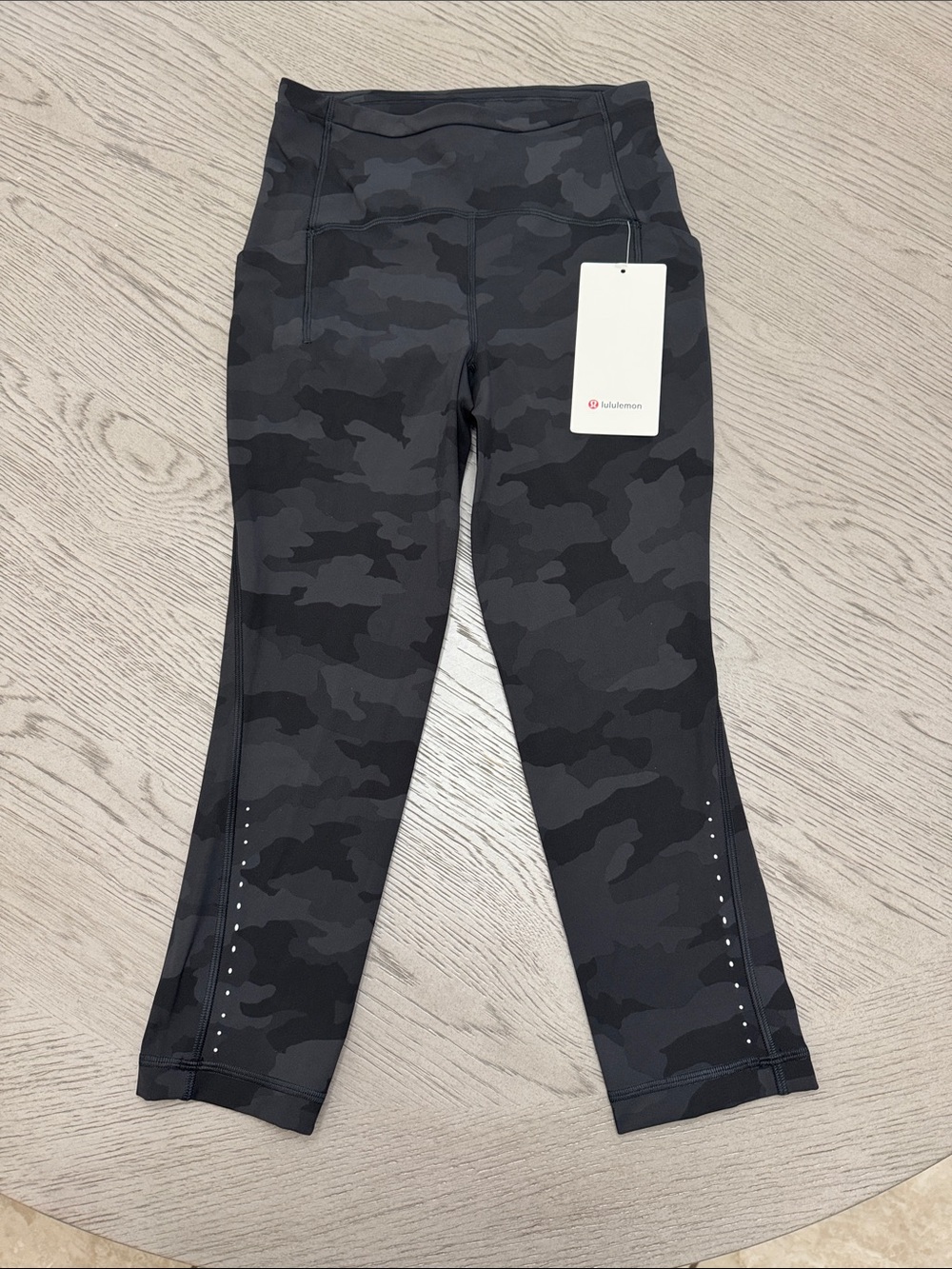 lululemon athletica Black and Charcoal Camo High-Rise Capri Leggings
